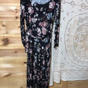 PinkBlush black floral maxi dress xl new!